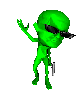 Picture of an alien with sunglasses.